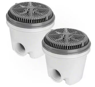 Pentair 8” Starguard maindrain with 2” side ports, ring and cover, ABS, Dark gray