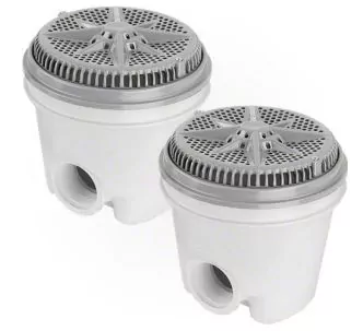 Pentair 8” Starguard maindrain with 2” side ports, ring and cover, ABS, Gray