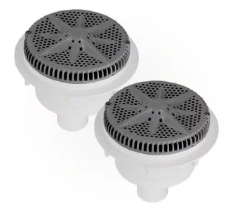 Pentair 8” Starguard maindrain with dual 2” bottom ports, sump and cover, ABS, Dark Gray
