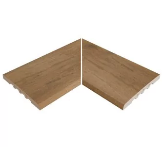 Rosa Gres Alma Honey EIN porcelain stoneware corner for infinity pool, 62,6 x 62,6 x 2,2 cm, anti-slip