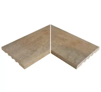Rosa Gres Pietro Golden EIN porcelain stoneware corner for infinity pool, 62,6 x 62,6 x 2,2 cm, anti-slip