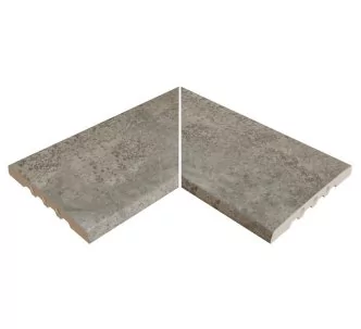 Rosa Gres Pietro Grey EIN porcelain stoneware corner for infinity pool, 62,6 x 62,6 x 2,2 cm, anti-slip