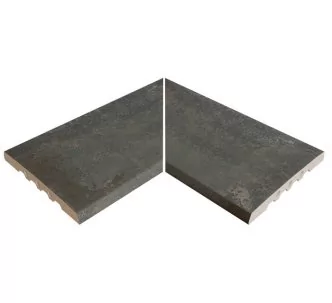 Rosa Gres Pietro Dark EIN porcelain stoneware corner for infinity pool, 62,6 x 62,6 x 2,2 cm, anti-slip