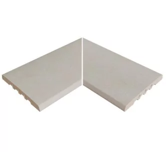Rosa Gres Mistery White EIN porcelain stoneware corner for infinity pool, 62,6 x 62,6 x 2,2 cm, anti-slip