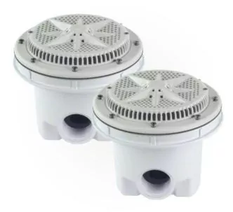 Pentair 8” StarGuard main drain with ring and cover, Pack of 2, White