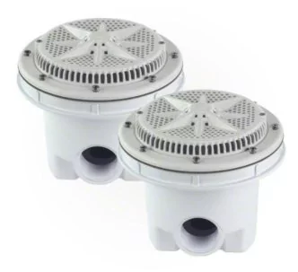 Pentair 8” StarGuard main drain with ring and cover, Pack of 2, White