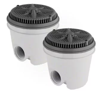 Pentair 8” StarGuard main drain with ring and cover, Pack of 2, Dark Gray