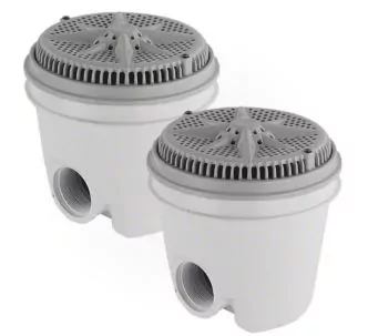 Pentair 8” StarGuard main drain with ring and cover, Pack of 2, Gray