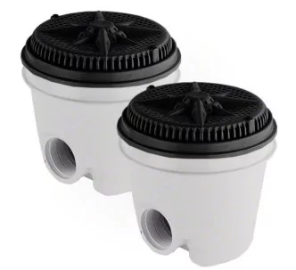 Pentair 8” StarGuard main drain with 2” Side Port ABS Sump, Pack of 2, Black