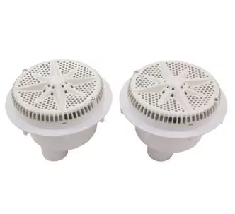 Pentair 8” StarGuard main drain with Dual 2” Bottom Ports ABS Sump, Pack of 2, White