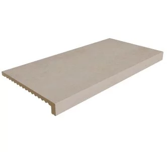 Rosa Gres Stela White L62 porcelain stoneware edge for swimming pool,  62,6 x 31,7 x 3,8 cm, anti-slip