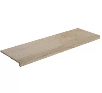 Rosa Gres Mythos Dune L98 porcelain stoneware edge for swimming pool, 97.9 x 31.7 x 3.8 cm, anti-slip