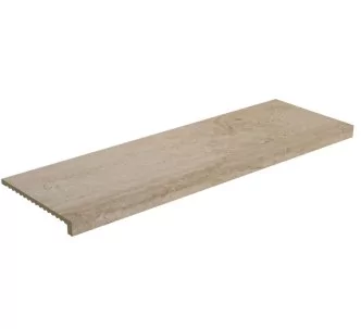 Rosa Gres Mythos Dune L98 porcelain stoneware edge for swimming pool, 97.9 x 31.7 x 3.8 cm, anti-slip