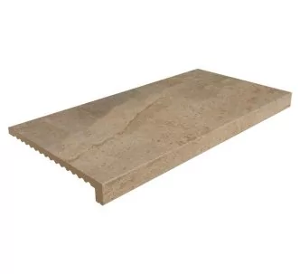 Rosa Gres Pietro Golden L98 porcelain stoneware edge for swimming pool, 97.9 x 31.7 x 3.8 cm, anti-slip