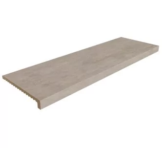 Rosa Gres Stela White L98 porcelain stoneware edge for swimming pool, 97.9 x 31.7 x 3.8 cm, anti-slip