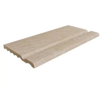 Rosa Gres Serena Ocra 647 porcelain stoneware edge for swimming pool, 62,6 x 31 x 2,6 cm, anti-slip