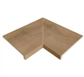 Rosa Gres Alma Honey E62 edge corner compact porcelain stoneware tile for pool, 62,6 x 62,6 x 3,8 cm, anti-slip