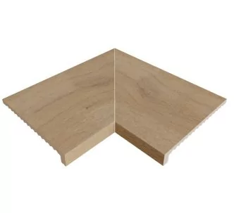 Rosa Gres Alma Pure E62 edge corner compact porcelain stoneware tile for pool, 62,6 x 62,6 x 3,8 cm, anti-slip