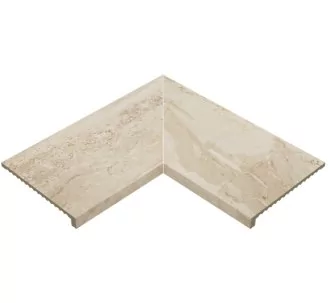 Rosa Gres Mythos Dune E62 edge corner compact porcelain stoneware tile for pool, 62,6 x 62,6 x 3,8 cm, anti-slip