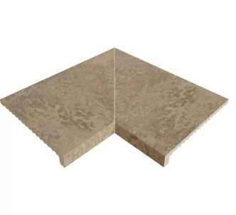 Rosa Gres Pietro Golden E62 edge corner compact porcelain stoneware tile for pool, 62,6 x 62,6 x 3,8 cm, anti-slip