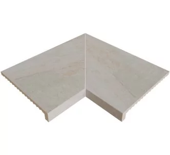 Rosa Gres Pietro White E62 edge corner compact porcelain stoneware tile for pool, 62,6 x 62,6 x 3,8 cm, anti-slip