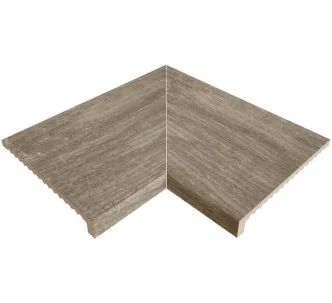 Rosa Gres Stela Grey E62 edge corner compact porcelain stoneware tile for pool, 62,6 x 62,6 x 3,8 cm, anti-slip