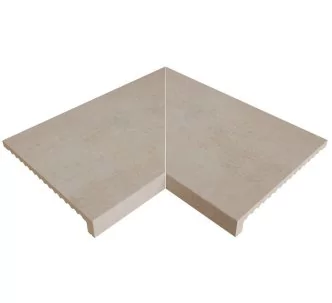 Rosa Gres Stela White E62 edge corner compact porcelain stoneware tile for pool, 62,6 x 62,6 x 3,8 cm, anti-slip