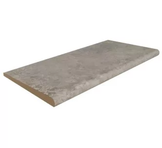 Rosa Gres Pietro Grey S62 porcelain stoneware edge for swimming pool,  62,6 x 31 x 2.6 cm, anti-slip